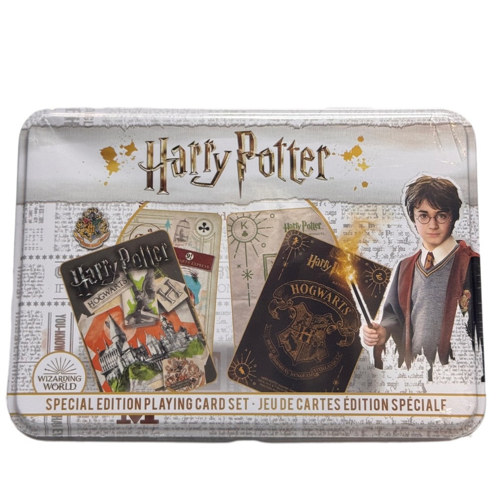 Harry Potter Playing Card Set 2 Decks in Special Edition Tin by Aquarius